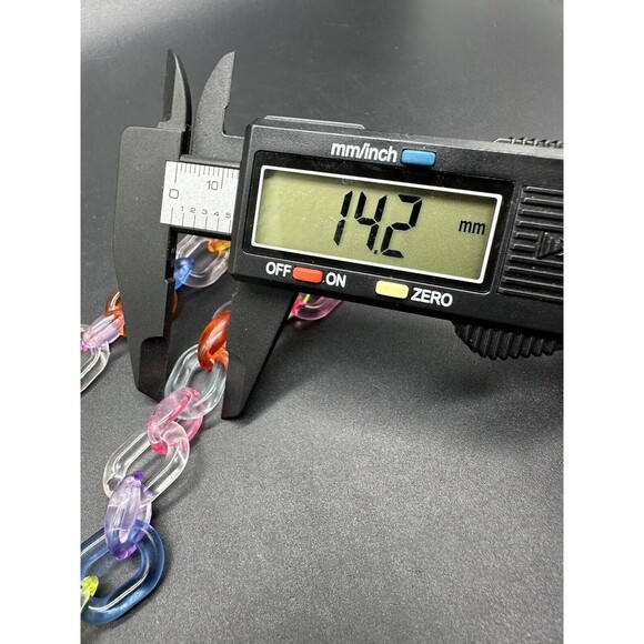 Acrylic Cable Link Necklace Rainbow Clear 18” - Picture 7 of 7